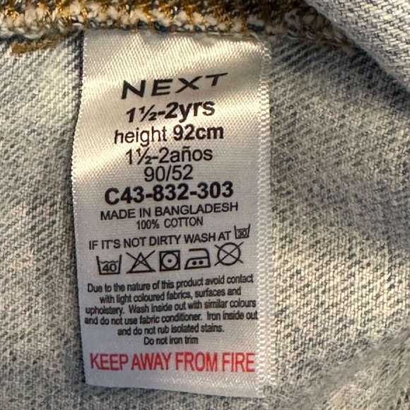 NWT Next Blue Denim Hooded Shacket size 1 1/2-2Yrs - Picture 9 of 14